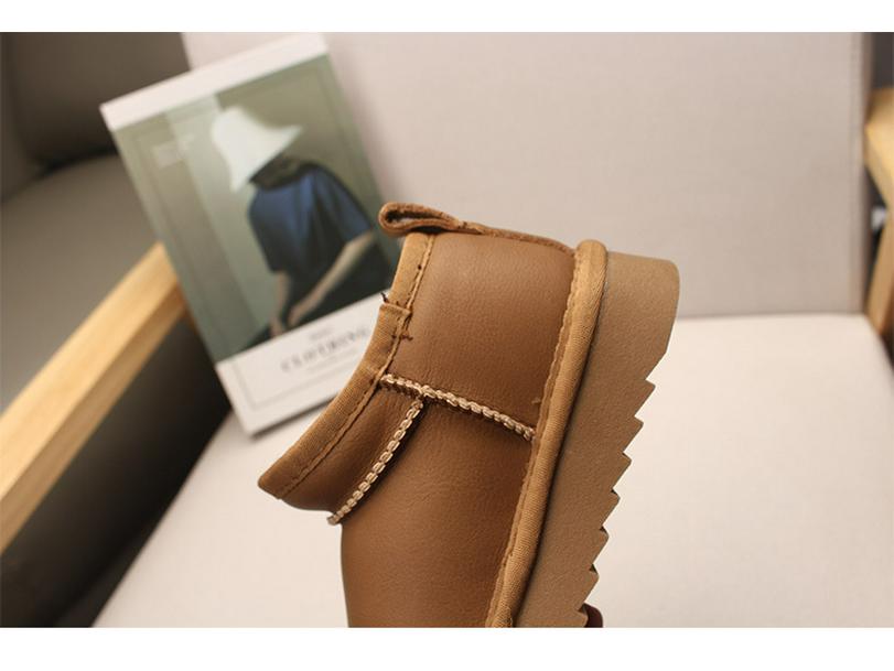 Echte Leder Kinder Winter Schneestiefel - Jungen & Mädchen Dicke Warme Baumwolle Kurze Stiefel 2025