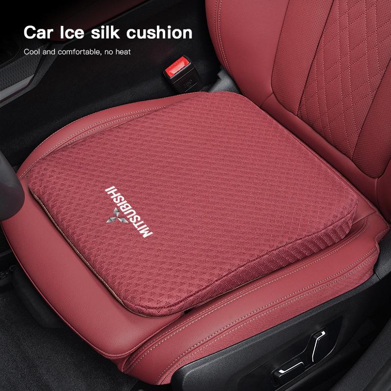 Car Logo Ice Silk Seat Cushion Breathable Protective Cushion Seat For Mitsubishi Pajero ASX Space Delica Triton Ralliart Ex Star