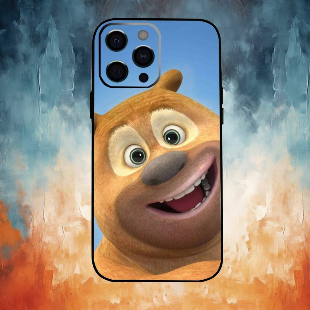 

Cartoon Boonie Bears Phone Case For iPhone 17,16,15,14,13,12,11 Plus,Pro Max,Soft Silicone Black Cover iPhone12PROMAX