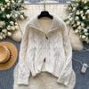 Autumn Winter Women Casual Turtleneck Zipper Twist Knitted Sweater Cardigans Tops Jacket Coat