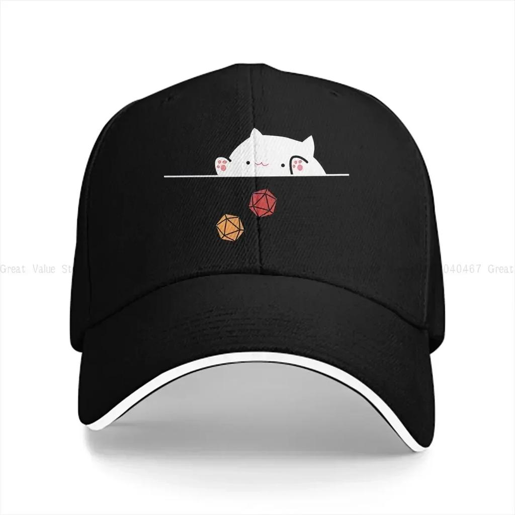 Washed Unisexs Baseball Cap Cat Rolling Trucker Snapback Caps Dad Hat DND Game Golf Hats