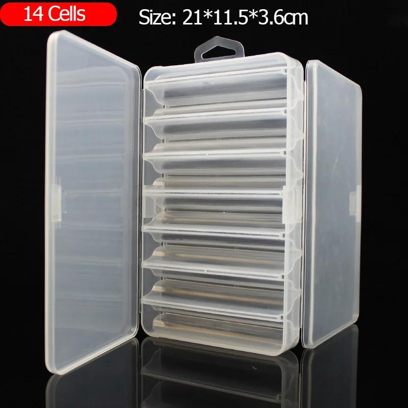 Fishing Tackle Box 12 14 Compartments Fishing Accessories Lure Hook Storage Case Double-Sided PP Fishing Tool Organizer Boxes
