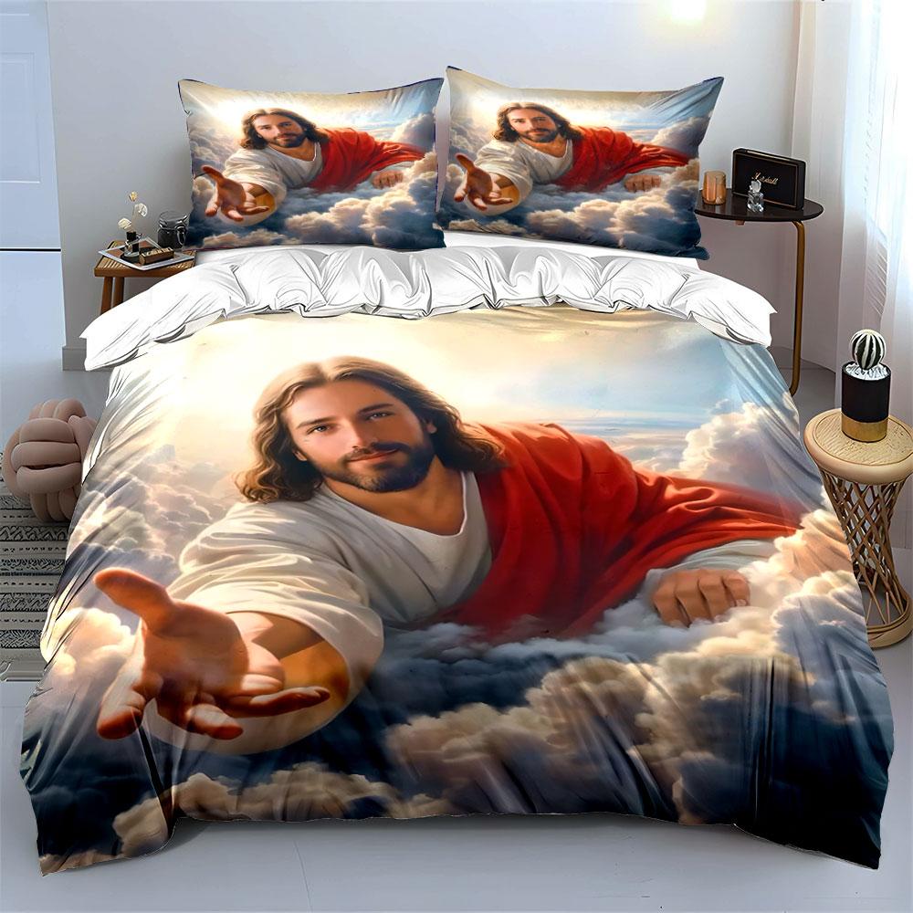 Heavenly Embrace Art Print Bedding Duvet Cover Set (1*Duvet Cover 2*Pillowcases, Without Duvet Insert)