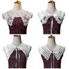 Women Hollowout Embroidered Flower Faux Collar Shawl Floral Lace Capelet Blouse Collar for Collarless Shirt and Dresses