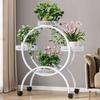 Floor Standing Mobile Plant Rack with Wheels Epipremnum Pot Stand Iron Multi-Layer Balcony Flower Shelf Storage Organizer