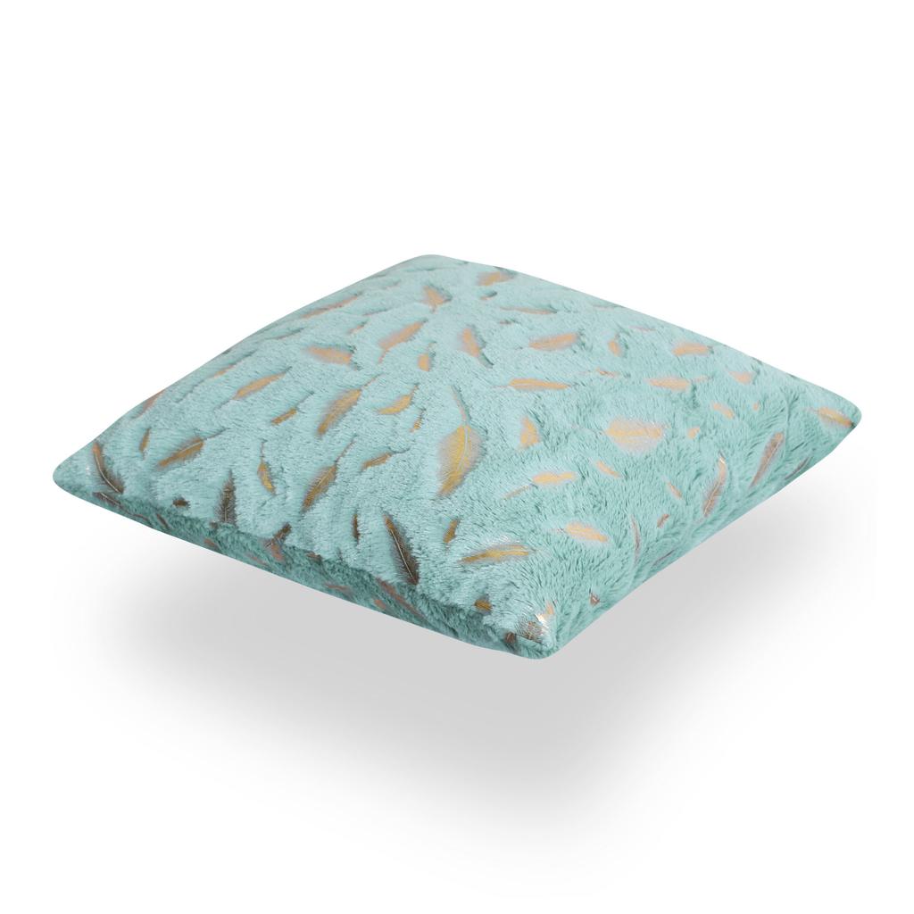 Decorative Pillowcase, Feathers, Light Green