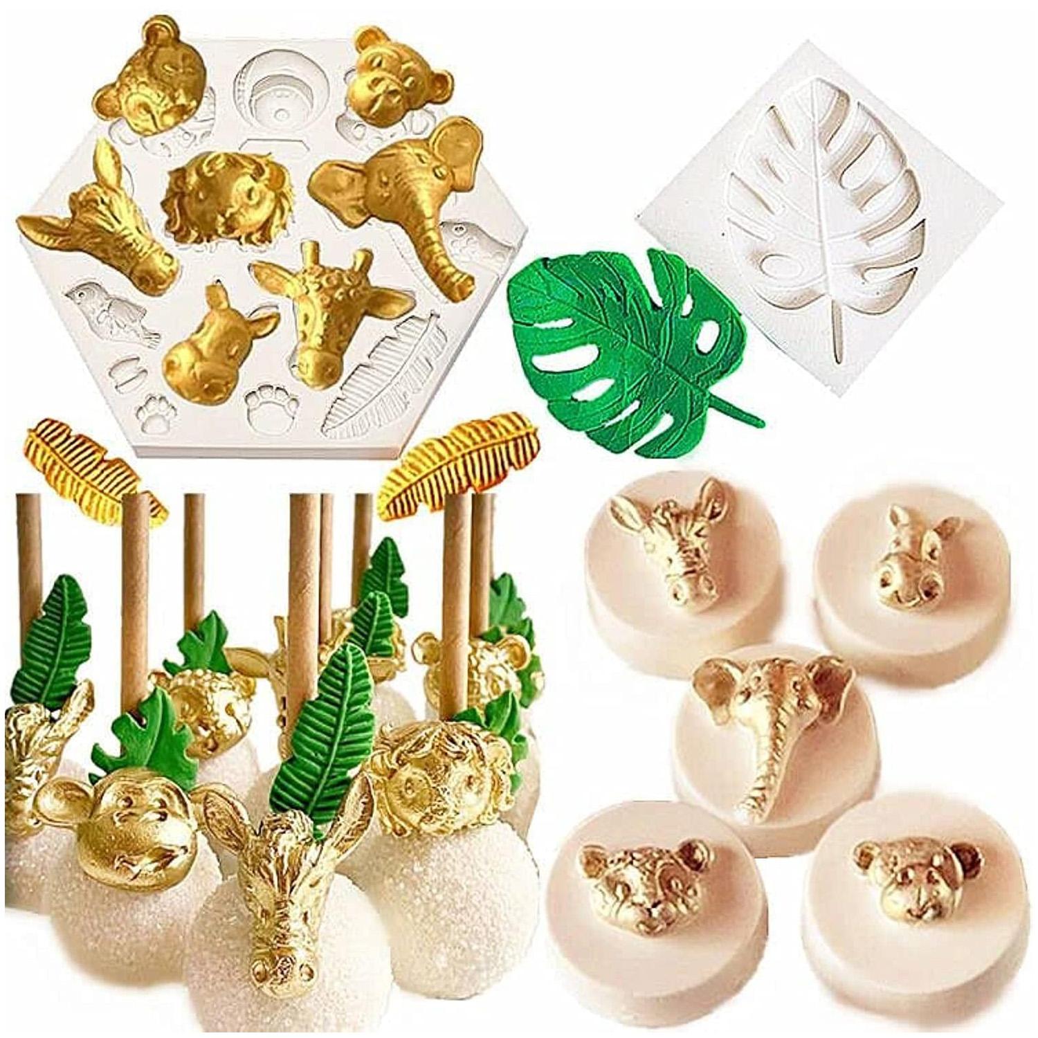 

2 шт. Форма для торта «Животные сафари в джунглях», Украшение для кексов «Животные сафари в джунглях», Украшение для торта «Животные сафари в джунглях», Пальмовые листья