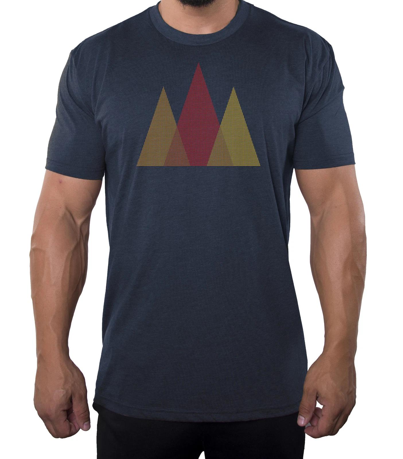 Triangle Tree Line Outdoor T-Shirt Men s Graphic Shirts, Nature shirts 2XL
