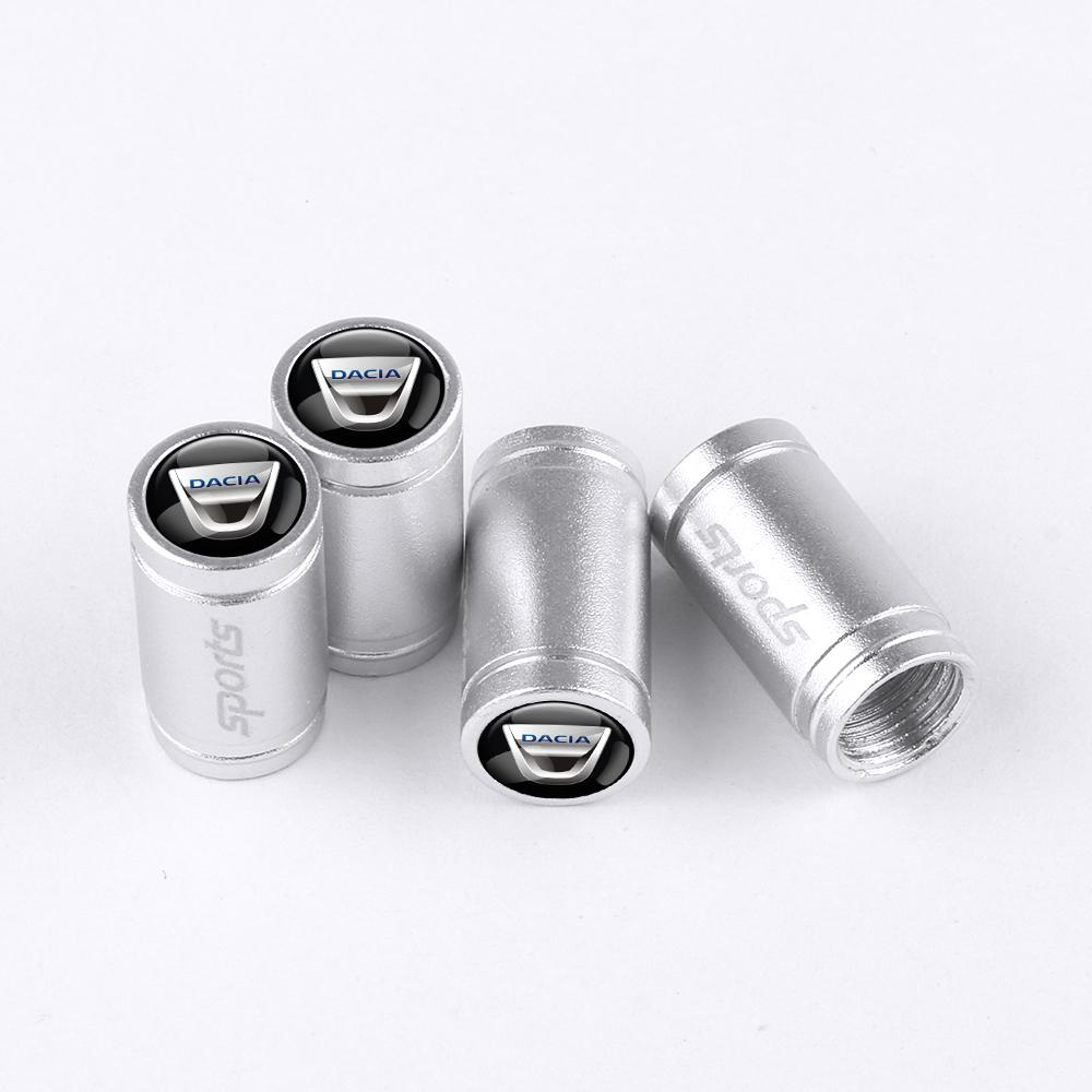 

New 4Pcs Car Wheel Tire Valve Caps Air Stem Covers Accessories For Dacia Duster Logan Spring Sandero Stepway Dokker Lodgy Jogger