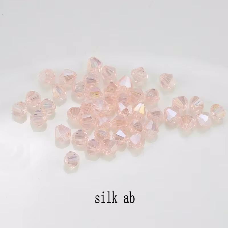 4mm Crystal Bicone Beads 100PCS Faceted Glass Beads Rainbow Loose Craft Beads for Bracelet Necklace Earring Keychain Making DIY