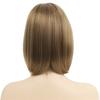 Perucă Bob Scurtă Maro Mixt Sintetic pentru Femei Stil Natural Păr Moale cu Breton Cosplay Petrecere Halloween Fibră Rezistentă la Căldură