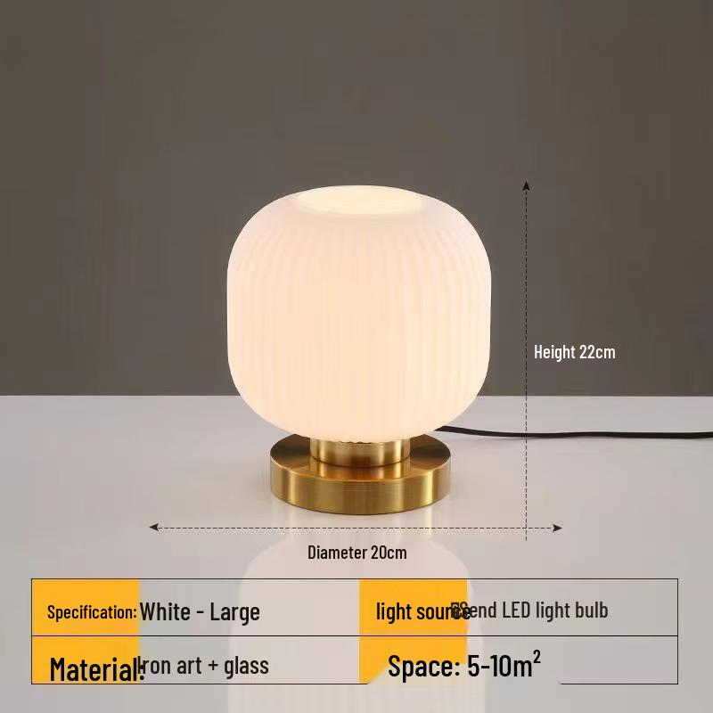 Nordic Minimalist Glass Desk Lamp - Modern Retro Bedside Light