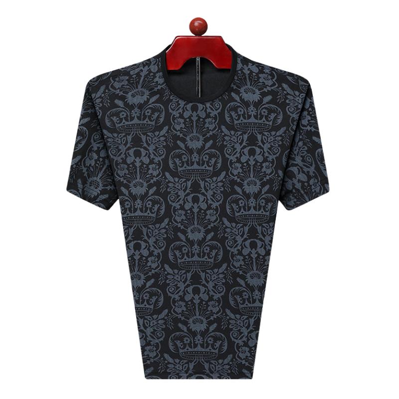 

Men T-shirt Summer Classic Outdoor Round Neck Short Sleeve Top Full Print Sports T-Shirt Male Oversized Clothing 58/4XL чорний