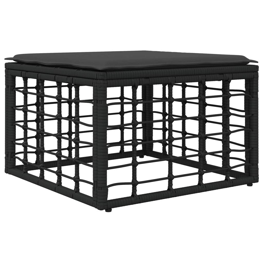 Outdoor Sofa Set Black Polyester