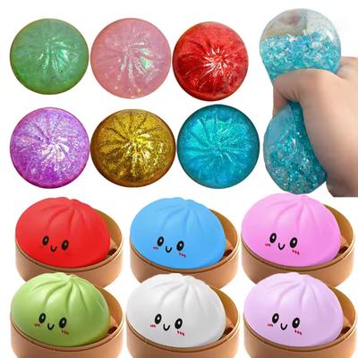Pousser les bulles Boulettes colorées à presser Anti-stress avec cuiseur vapeur Mignon Jouet d'anxiété Pâte molle de décompression Pour adultes Prospecteur A