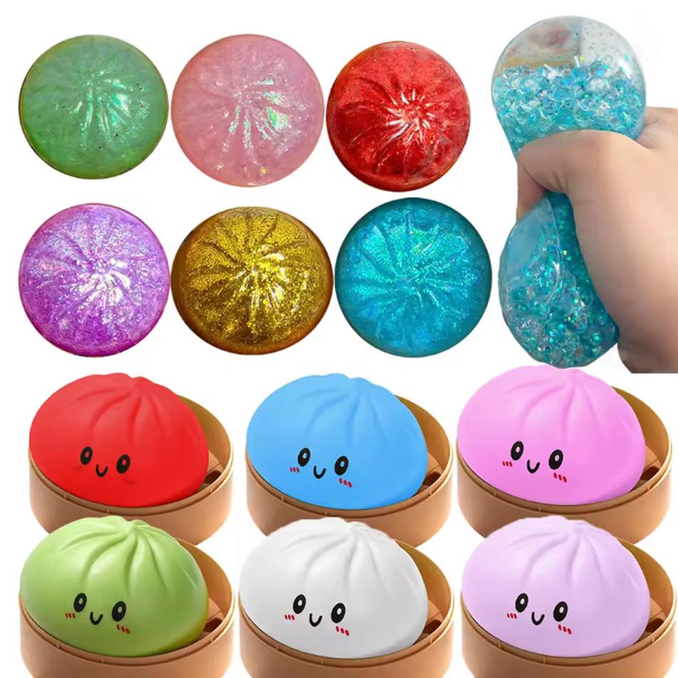Topmix Push Bubble Colorful Dumpling Squishes Stress With Steamer Cute Anxiety Toy Soft Decompression Dough For Adults Prospector A