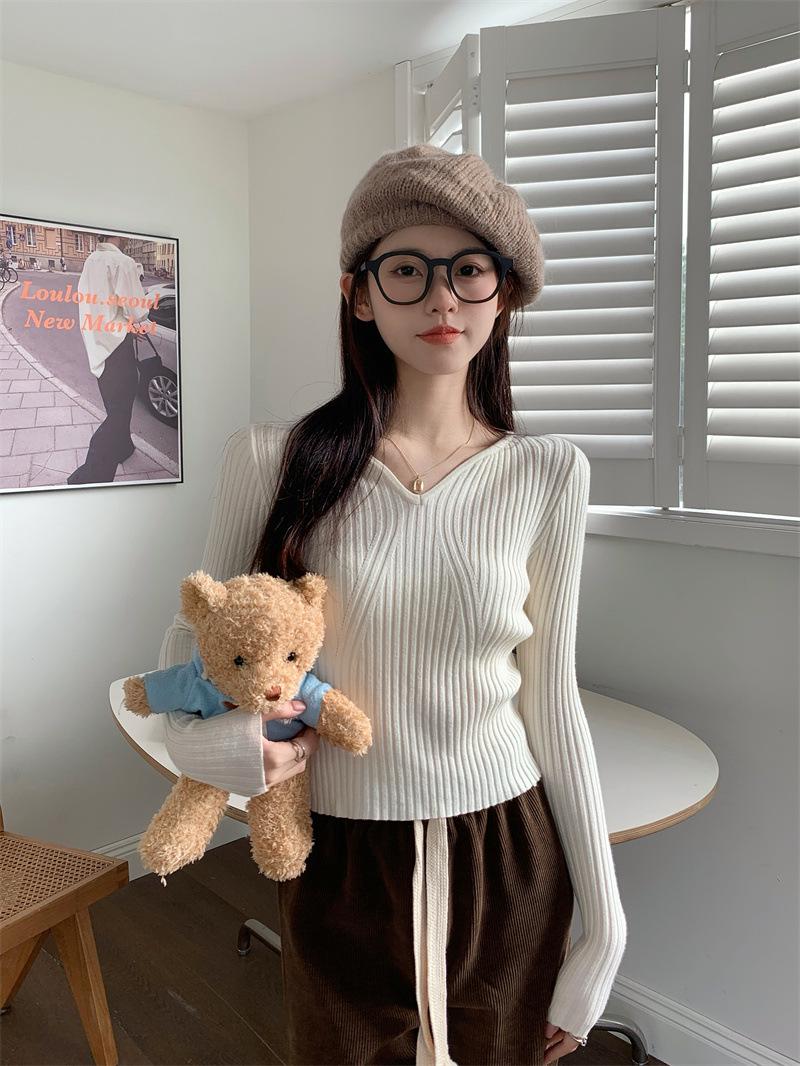 

Women s Autumn Winter Sexy Long Sleeve Base Layer Sweater - High-End College Style One Size/Anti-Pilling