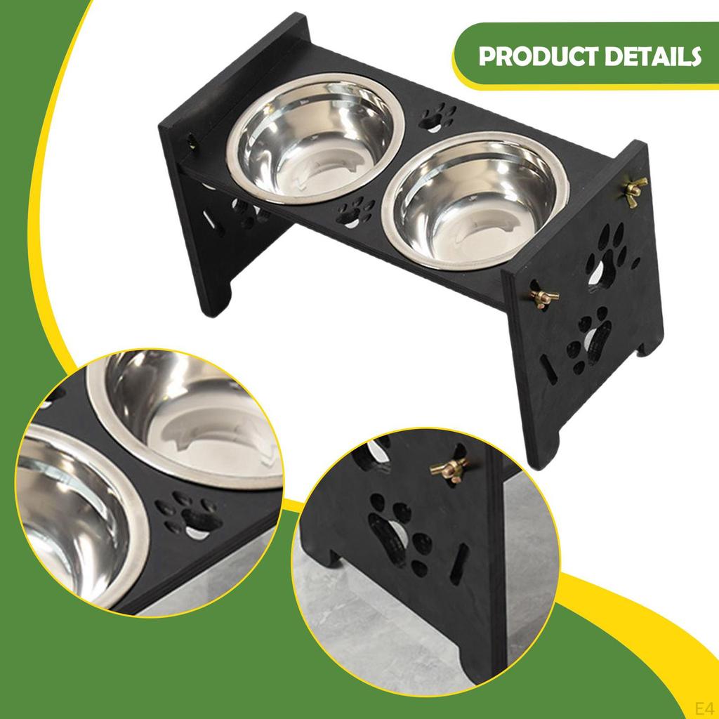 Elevated Cat Bowls Feeding Raised Station Pet Feeder for Dogs Cats