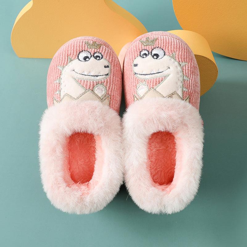 Fashion Smile PoP Fuzzy Boys Girls Indoor House Slippers Winter Warm Cute Kids Baby Shoes Outdoor Lightweight Non-Slip Home Socks Shoes