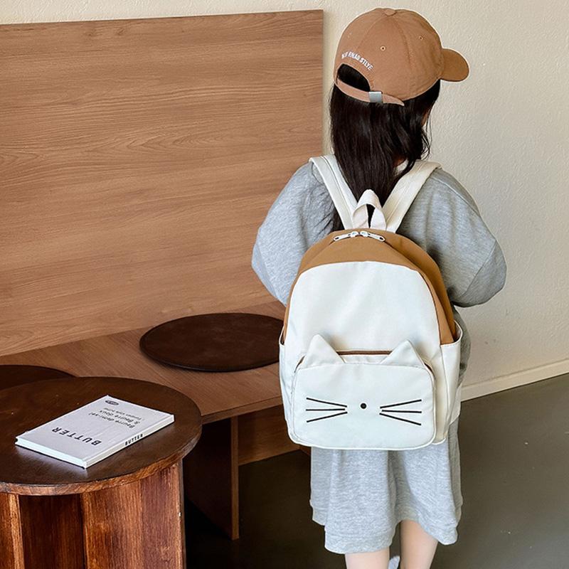 Cartoon Cat Kids Backpacks Kawaii Children's Handbags for Girls Boys Kindergarten Schoolbag Korean Toddler Travel Storage Bag