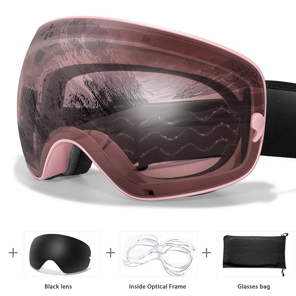 Ski Goggles Men Women Outdoor Sports Anti-fog Snowboarding Snowmobile Glasses UV400 Charngeable Lens Teen Charistmas Cycling