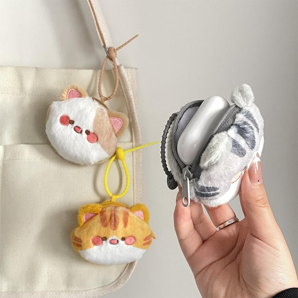 Data Cable Storage Bag Cat Coin Purse Zipper Plush Earphone Bag Fashion Cartoon Wallet  Girls