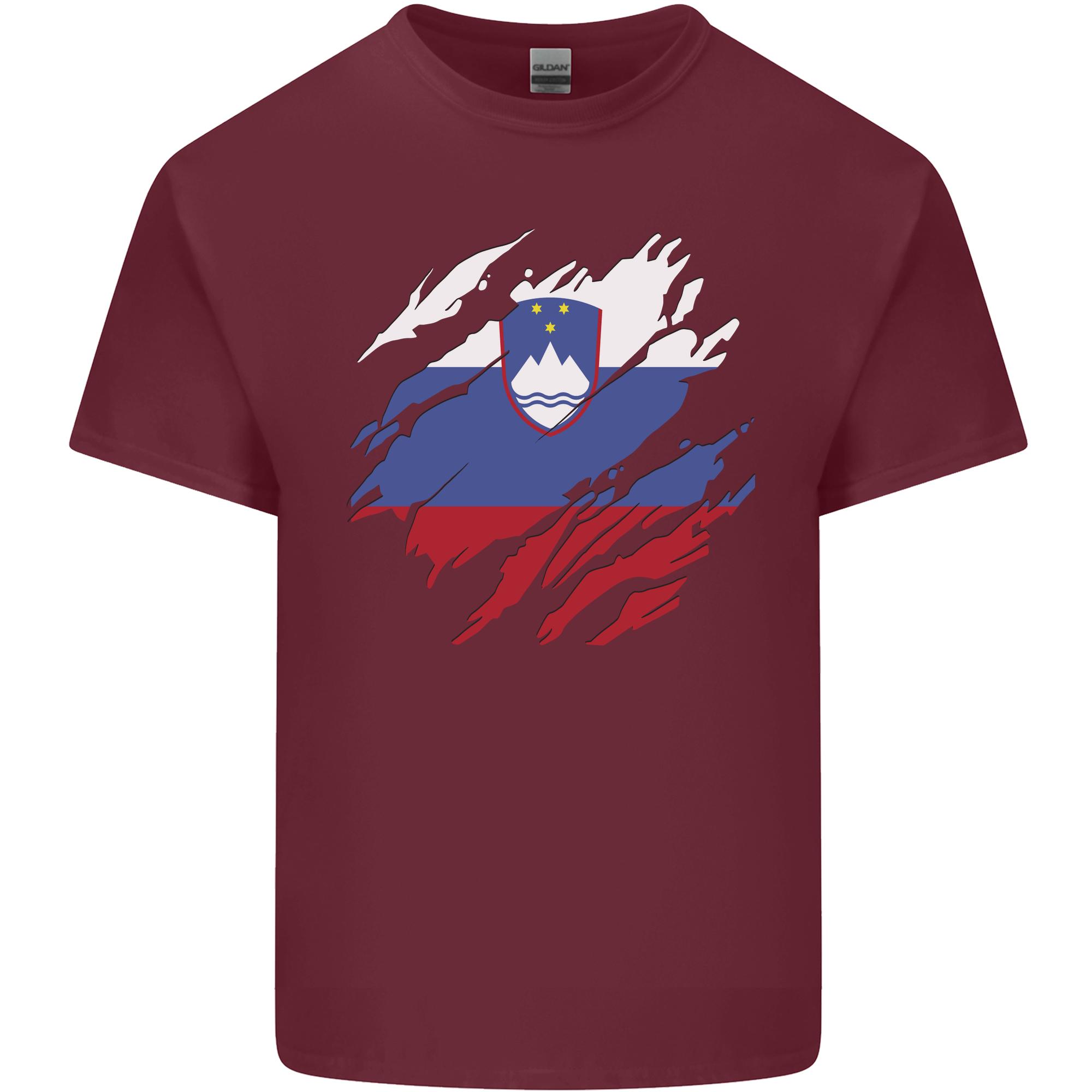 Torn Slovenia Flag Slovenian Day Football Unisexs Light Cotton TShirt S