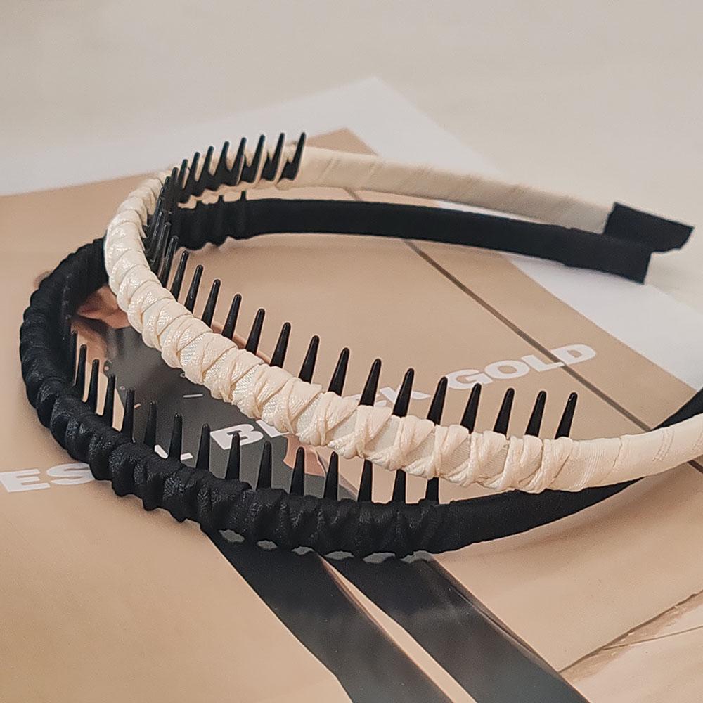 2pc Cute Plastic Black Brown Toothed Anti-skid Headband Women Girls Hair Bands Elegant Washface Hairband Hair Accessories