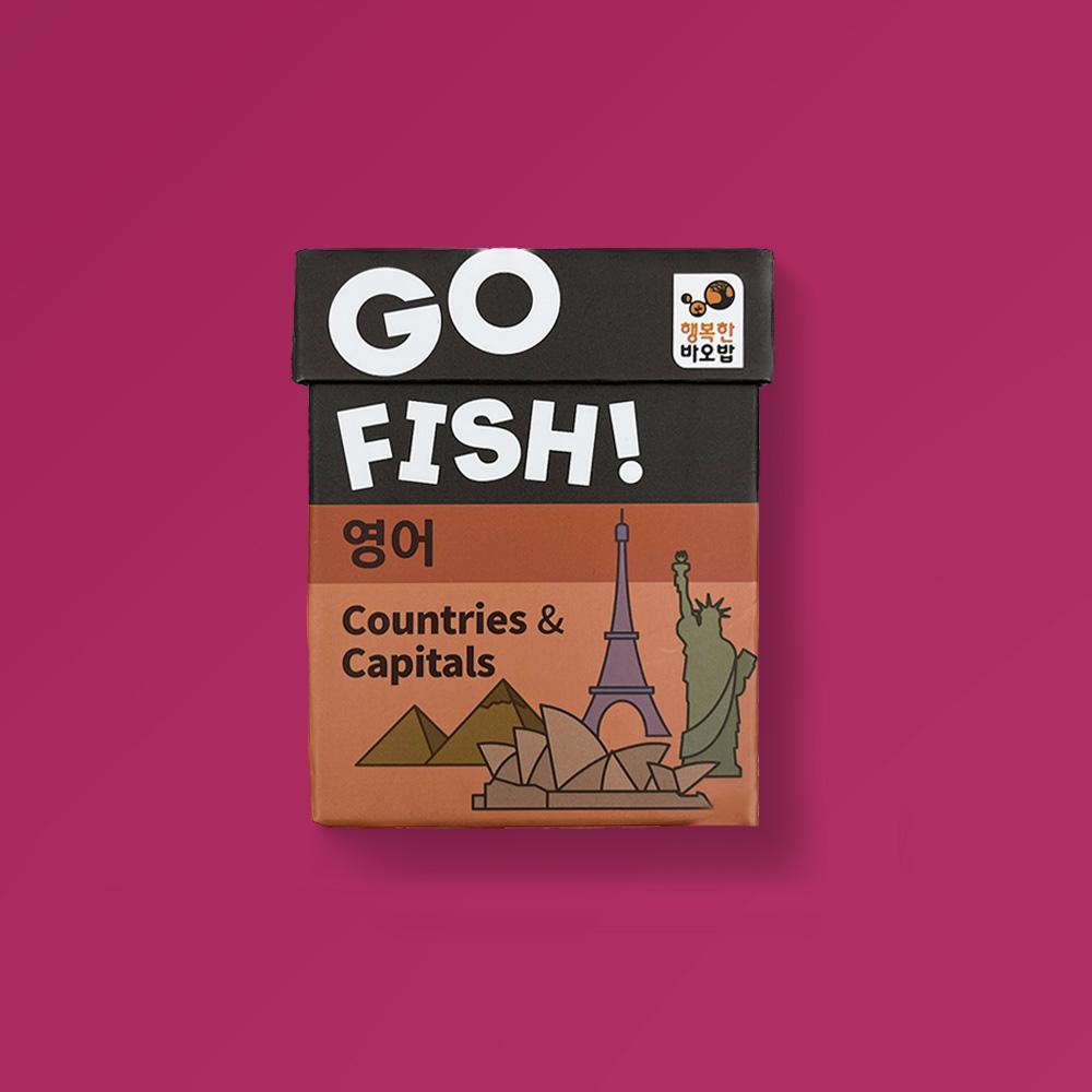 Happy Baobab Go Fish English Countries & Capitals Card Game for Family Brain Development, Ages 6-7+