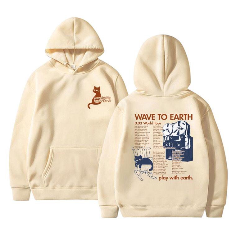 Wave To Earth Cat 0.03 World Tour Hoodie Men Women Korean Fashion Trend Pullover Men's Cotton Oversized Hoodies Y2k Streetwear