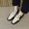 Fashion Summer Shoes Ladies Square Toe Female Footwear British Style Oxfords Women's Autumn 2025 New Retro Dress Preppy Leather Fall Fab