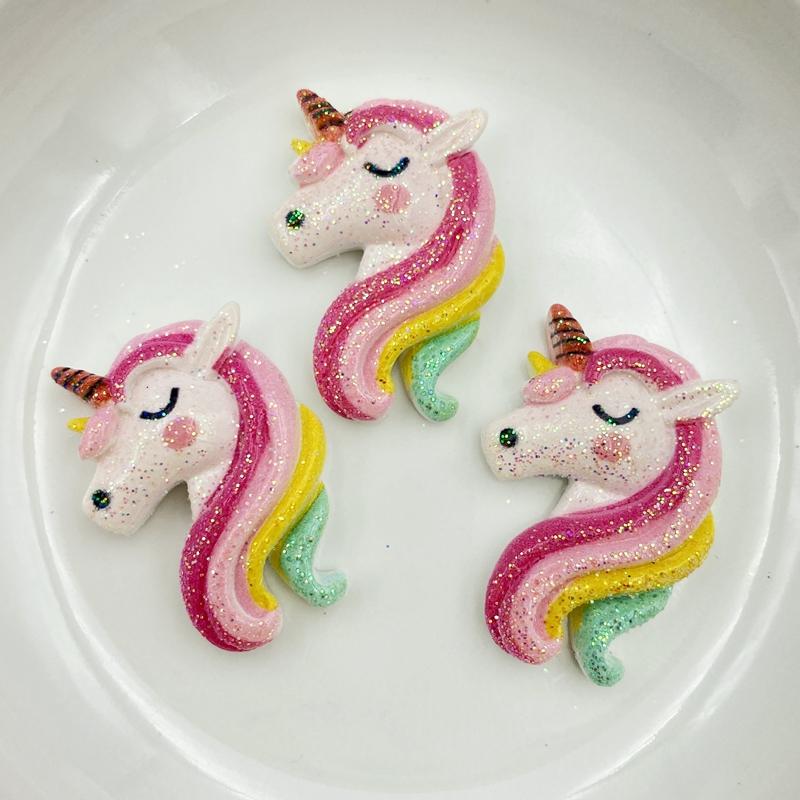 

10pcs/lot flatback resin unicorn cabochons kawaii planar Decoration Charm Craft DIY Hair Ornament Accessories