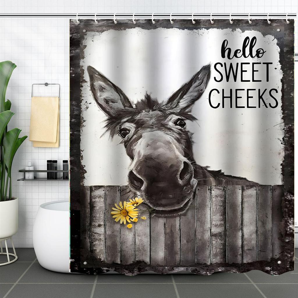 Waterproof Shower Curtain Digital 3D Printing Fun Animal Cat Shower Curtain Partition Curtain Shower Cloth