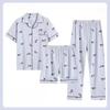 Pigiama da Uomo Abbigliamento da Casa Tre Pezzi Cotone da Uomo Primavera e Estate Maniche Corte Pantaloncini Pigiama Leggero Set Abbigliamento da Casa