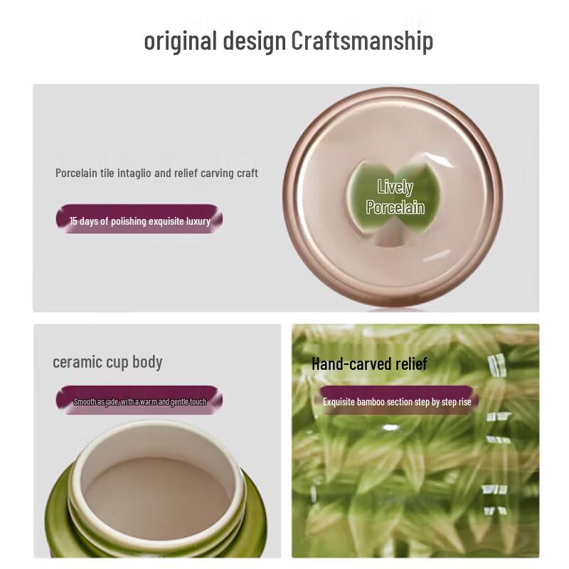 Qian Tang Xuan Living Ceramic Bamboo Knot Portable Cup