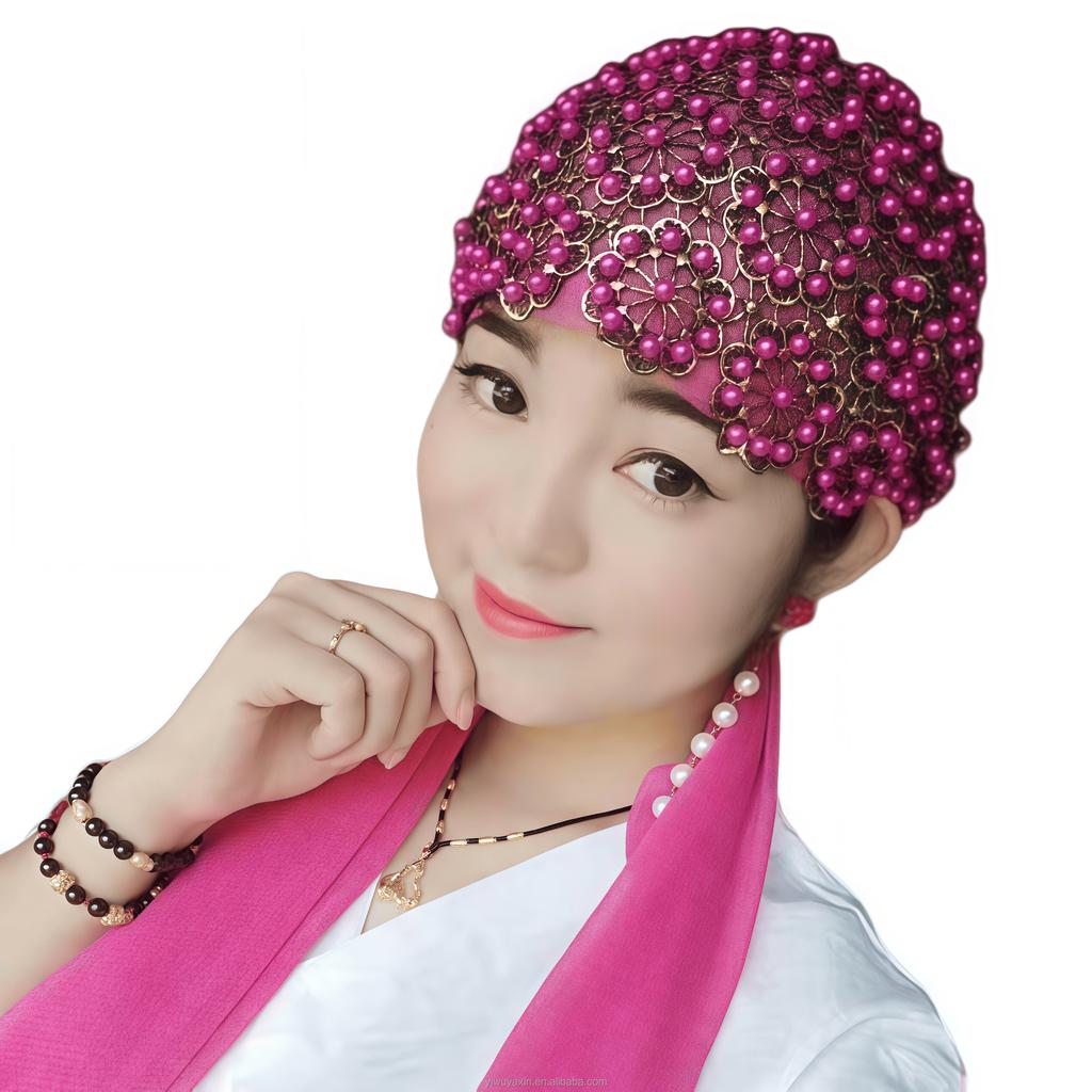 Glitter T Shape Bandana Hat Ethnic Style Outdoor Breathable Eco-Friendly Four Seasons Women Cap