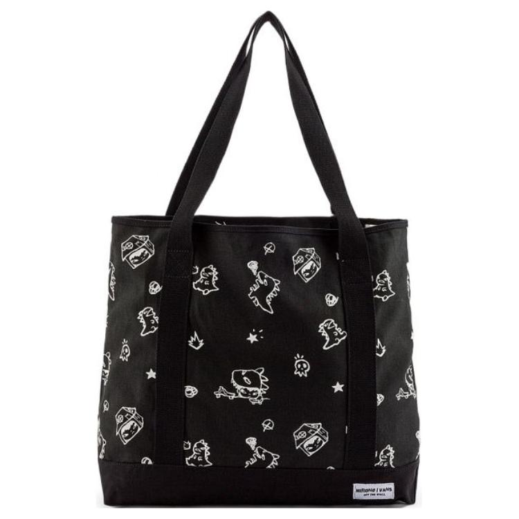 Vans Pattern Printed Tote Bag With Built-In Pocket Unisex Tote Bags Black VN000KPNE9410OS Black 21630₽