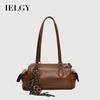 Retro Portable Boston Bag Autumn Winter Niche Commuter Large Capacity One-Shoulder Messenger Bag