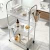 Clear Box Mobile Trolley Storage Cart 3 Tier Home Organize Multi Layer Storage Rack Large Capacity Multi-functional