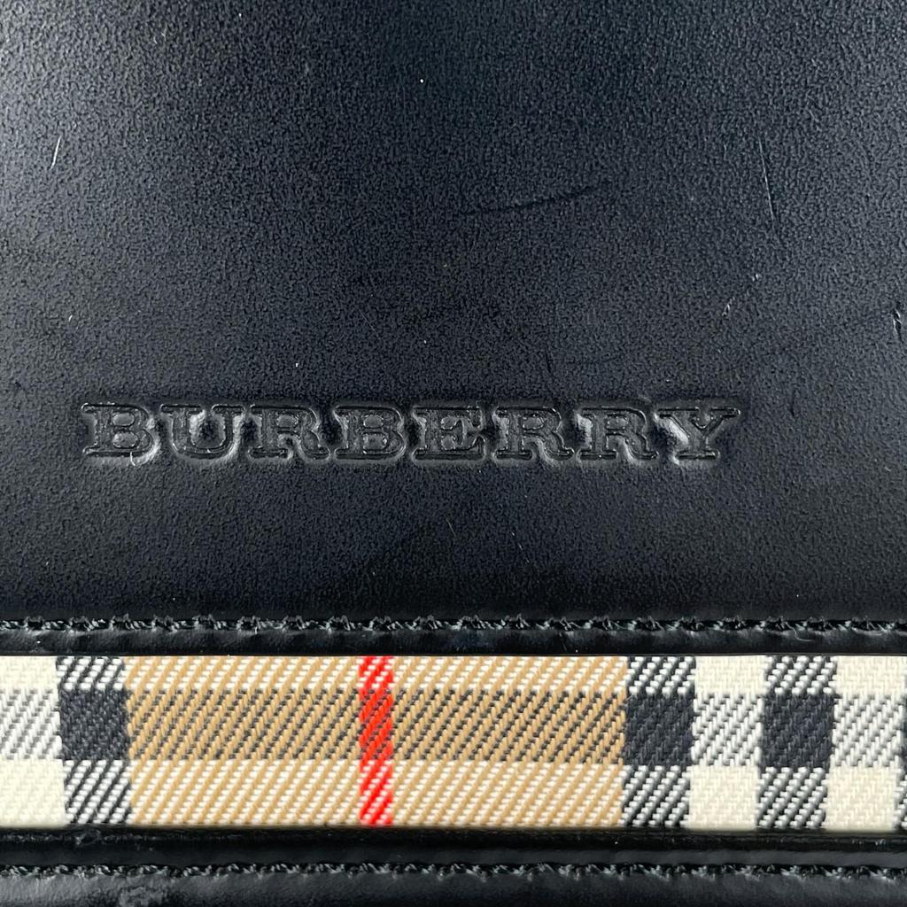 BURBERRY Nova Check Handbag black Women used