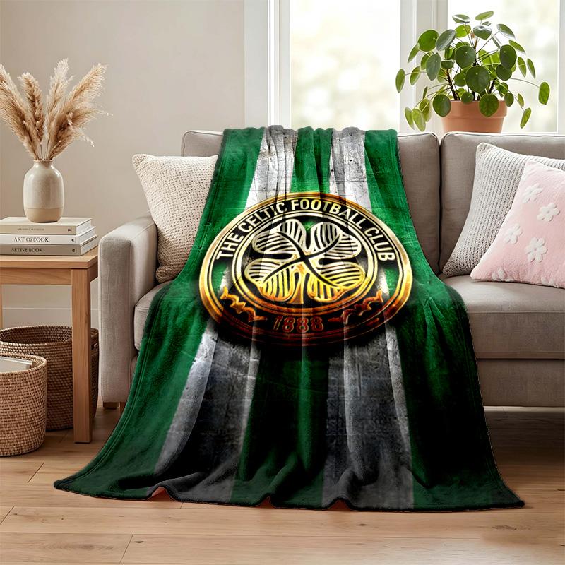 Celtic Football Club Decke Flanelldecke Weicher Gemütlicher Plüsch Überwurf für Sofa Bett Leichte Heimdekoration