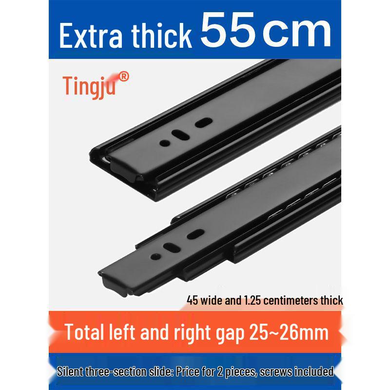Silent Extra Thick Stainless Steel Drawer Slides with Rebound Damping