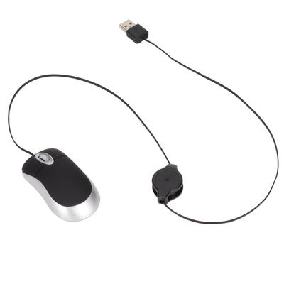 Mini Mouse Fashionable Glossy Surface 68cm Retractable Cord Plug and Play Portable Wide Compatibility Portable Mouse