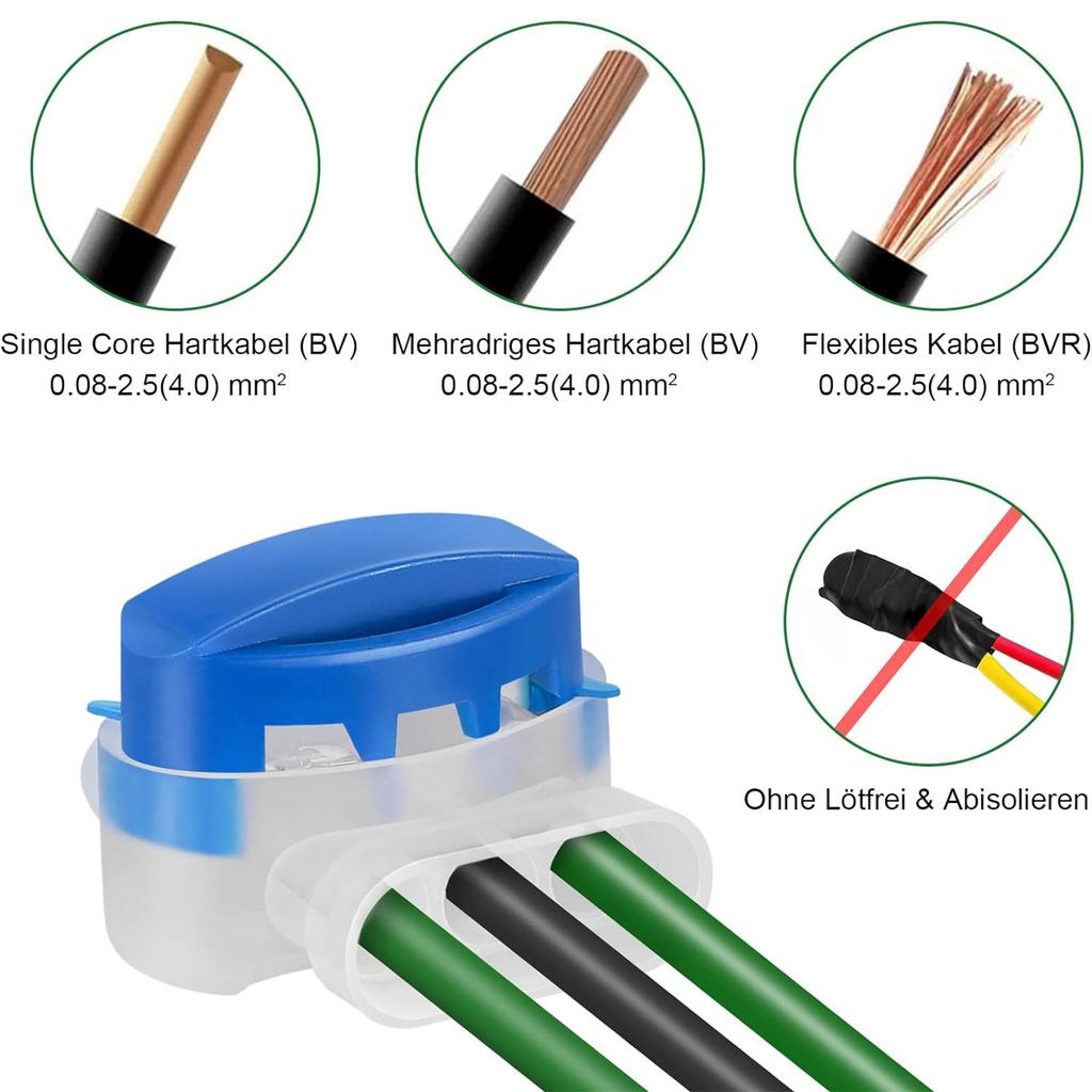 Durable T Type Connector Kit Lawn Mower Connector Easy Installation Wire Connection Set Plastic Material for Lawn Mower