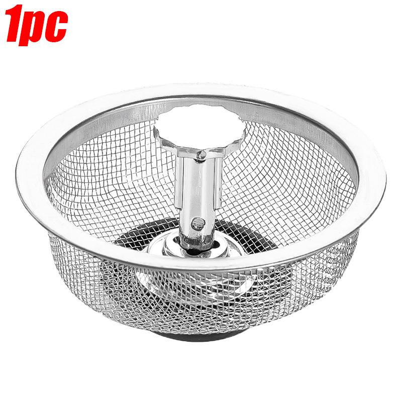 

1-10pcs Mesh Kitchen Sink Filter Stainless Steel Sink Sewer Drains Basket Waste Plug Strainers Anti-clog Floor Drain Supplies серебряный