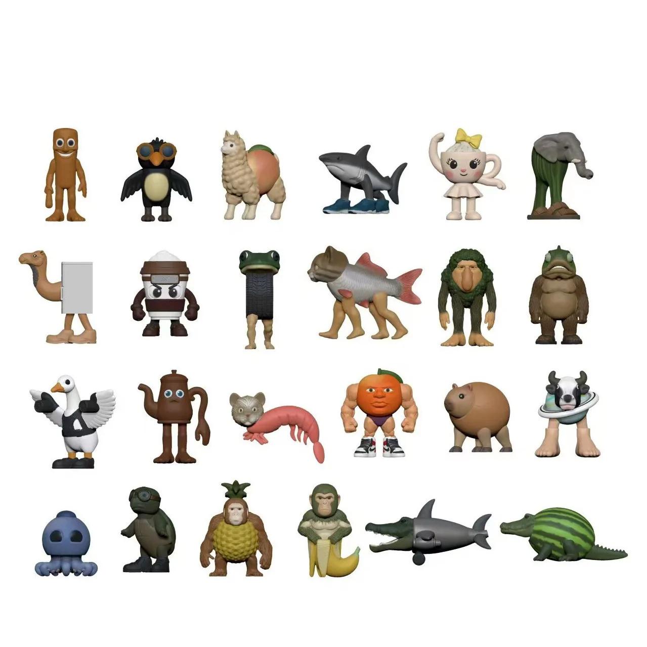 

24Pcs Italian Brainrot Tung Sahur Figures Doll Tralalero Tralala Bombardino Crocodilo Shimpanzini Bananini Model Toy Gift A Kid Friendly Entertaining