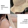 Straw hat women's summer beach hat sunscreen eaves travel seaside Sanya photo shading lace strap sun hat