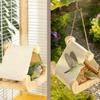 Bite Resistant Wooden Bird Hammock Hanging Bird Feeding Station Parrot Sleeping Swing  Garden