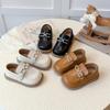 Girls' Velcro Princess Shoes - Soft Sole Leather, 2025 Spring/Autumn Korean Style