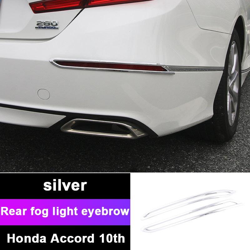 

Для Honda Accord 10th X 2018-2022 ABS з вуглецевого волокна, задня протитуманна фара, кришка лампи, накладка, бампер, рефлектор, декоративна рамка, аксесуари срібний